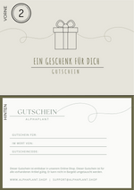 Kreative Geschenk-Gutscheinoption mit Vorder- und Rückseite