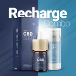 Recharge Combo bestehend aus CBD-Öl 10% mit Melatonin und CBD Augencreme Eyecatcher