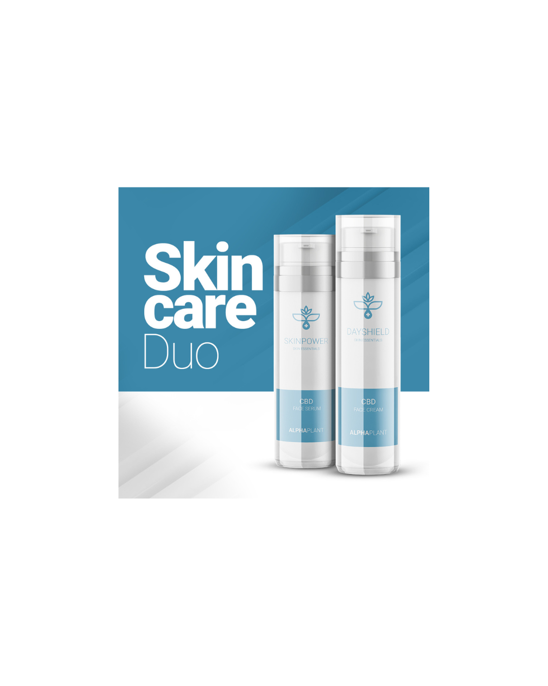 Skincare Duo: Gesichtsserum (Skinpower) und Gesichtscreme (Dayshield)