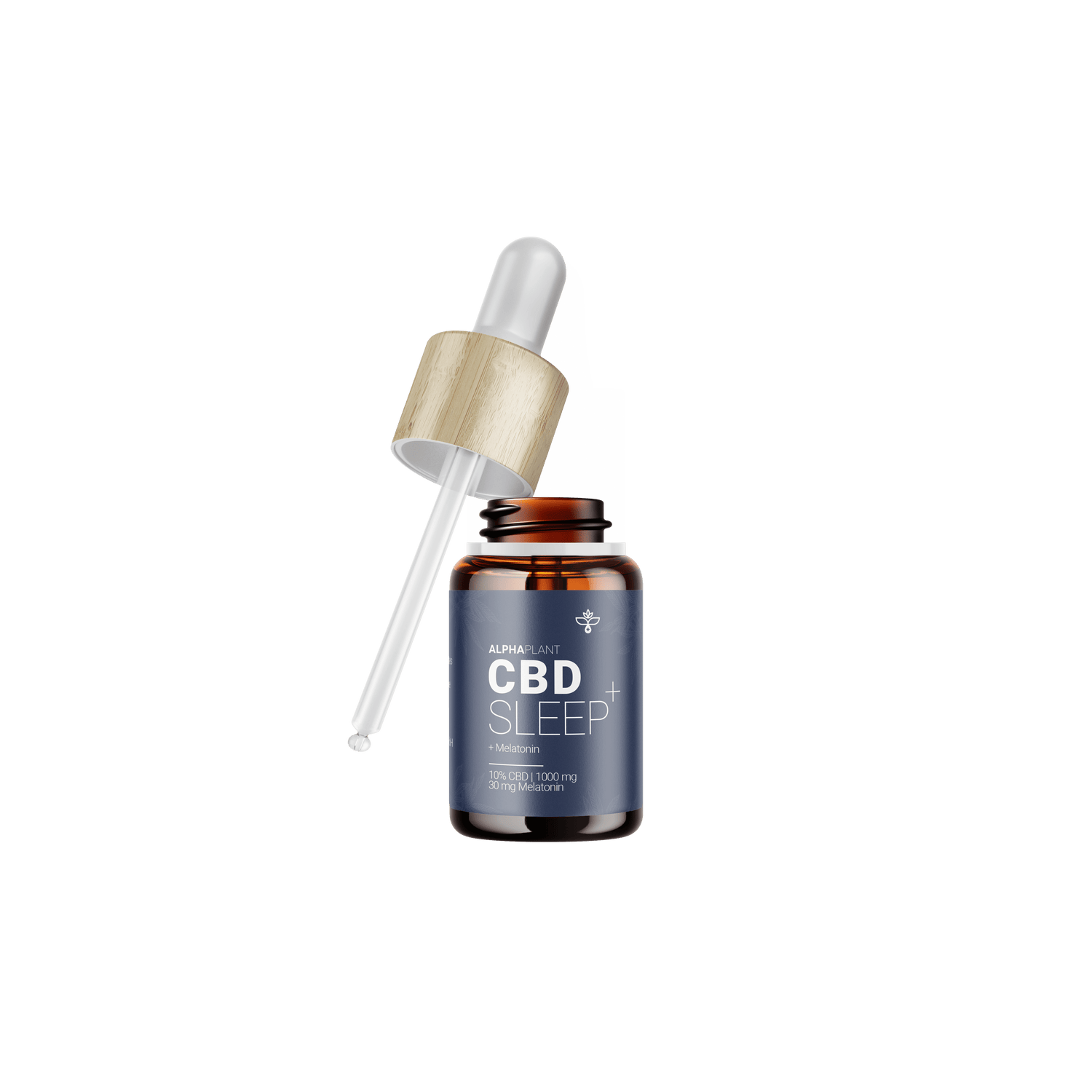 Geöffnetes CBD Schlaföl 10% mit römischer Kamille und Melatonin